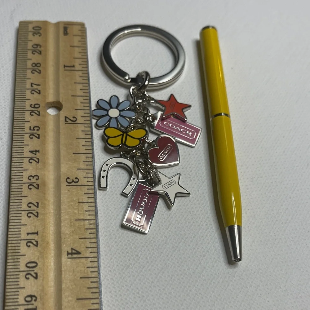 Coach Keychain with Colorful Charms and Yellow Coach Pen - Picture 4 of 6